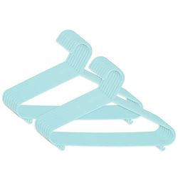 Bieco - Perchas infantiles, colores lisos turquesa, 16 unidades