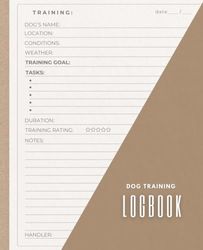 Dog Training Logbook: Journal for Tracking and Recording Pet Behavior Training Details designed for both Dog's Trainers and Owners