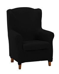 Martina Home Tunez Housse élastique pour Fauteuil à Oreilles Duplex - Noir