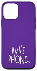 Ava's Phone Ava Nome Personalizzato Bianco Viola Custodia per iPhone 12 mini