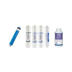 Membrana 100 GPD + Confezione 4 Filtri Inline + Igizzizzatore. Confezione composta da 1 sedimenti, 1 carbone GAC, 1 carbone blocco e 1 filtro di cocco. Bbagua.