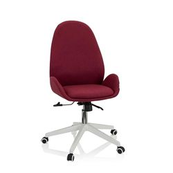 hjh OFFICE 729435 Silla de Escritorio AVEA I de Tela roja Silla de Oficina giratoria de Altura Regulable con Respaldo ergonómico Alto