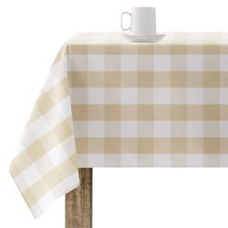 BELUM Resinated Tablecloth Stain Resistant Paintings 0120103 Tablecloth Plaid Vichy Size; 140x140 cm Tablecloth Anti Stain NO Rubber Tablecloth Vichy Vanilla Tablecloth Fabric 100% Organic Cotton