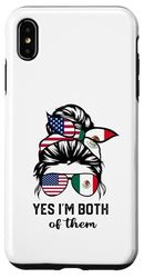 Yes I'm Both of Them American And Mexican Messy Bun Case for iPhone XS Max