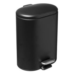 WELL HOME - Cubo pedal acero inoxidable Siliflex 6 L negro