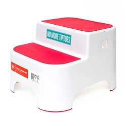 Prince Lionheart Uppy2® | Tvåstegspall för barn | Mångsidig| Halkfri topp & bas | potträning | Småbarnpall | Bärhandtag | Kök & badrum — Flashbulb Fuchsia Rosa