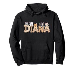 Diana Cat Trees - Personalized Cute Name Word Art Pullover Hoodie