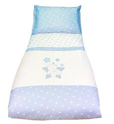 ANDY & HELEN 3/5012Ea D50 3-delige bedset met borduurwerk en nestje H45 kussensloop, hemelsblauw