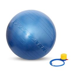Nivia Anti Burst Fitness Gym Ball With Footpump (Blue, Size - 65cm) | Material - Polyvinyl Chloride (Pvc) | Exercise Ball | Medicine Ball | Heavy Duty | Preganancy Workout | Inflatable Exercise Ball