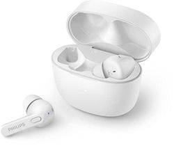 Philips TAT2206WT/00 Écouteurs True Wireless, Résistants Éclaboussures et Transpiration, Bluetooth, jusqu'à 18 Heures d'Auxtonomie, Embouts en Silicone Souple en 3 Tailles, Micro Intégré, Blanc