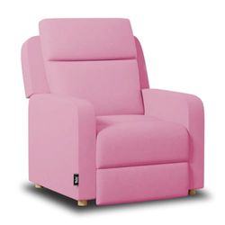 Nalui - Relaxstoel One Fabric (77 x 87 x 98 cm) met handmatige push-opening en versterkte structuur. Fauteuil voor de woonkamer, met stof bekleed met 160° helling, roze