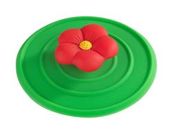 WENKO Afvoerstop bloem - afvoerstop, voor alle gangbare spoelbakken, siliconen, 11 x 2 x 11 cm, groen