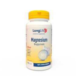 LongLife® Magnesium Bisglycinate | 100% magnesio bisglicinato | Elevata tollerabilità | Integratore magnesio antistress | 90 tavolette | 1 mese di trattamento | Vegano e senza glutine