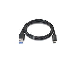 Watio Wave Câble USB 3.1 Gen2, 10 Gbit/s, 3 A, type USB-C vers USB-A, longueur 1 m, couleur noir, haute vitesse de transfert. *