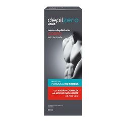 Depilzero - Crema Depilatoria Uomo, con Aloe Vera, Elimina il pelo lasciando la pelle Liscia e Morbida, 200ml