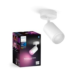 Philips Hue White & Color Ambiance Fugato Spot 1 flg. bianco 1x350lm, dimmerabile, 16 milioni di colori, controllabile tramite app, compatibile con Amazon Alexa (Echo, Echo Dot)