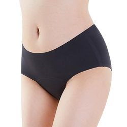 Menstrual Panties - Seamless and High Absorption Fit - Anti-Leak Barrier - Comfortable and Washable - PFAS Toxin-Free - Black - Size S, Black/White, S