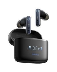 Baseus Auriculares Bluetooth con Cancelación Activa del Ruido, Graves Potentes, 65H de Uso, 6 Mic ENC, IPX4 Resistente, Pantalla, Bluetooth 5.3