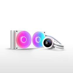 NZXT Kraken Plus 240 RGB – Refroidisseur Liquide AIO pour CPU – Radiateur 240mm – Ventilateur à Cadre Unique F240 RGB – Écran LCD carré 1,54" – AMD® AM5, AM4 – Intel® LGA 1851/1700, 1200/115X – Blanc