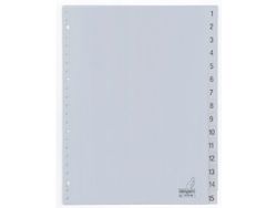 Kangaro Pestaña G415CM Índice - pestaña Índices (Gris, Polipropileno, Numérico, Retrato, A4)