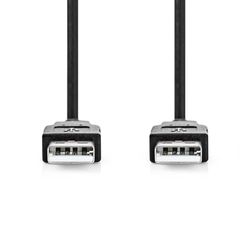 NEDIS Cavo USB - USB 2.0 - Connettore USB-A - Connettore USB-A - 480 Mbps - Nichelato - 5.00 m - Rotondo - PVC - Nero - Etichetta