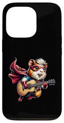 Superhero Guinea Pig Playing Acoustic Guitar Music Hero Case for iPhone 13 Pro