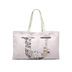 Bonamaison Bolso De Mano Impreso, 100% Algodón, Bolso de la Compra Reutilizable, Bolso De Compras, Ecológico, Plegable, Bolso de Tela de Lona con Asas, 50x40 Cm - Diseñado y Fabricado en Turquía