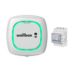 Wallbox Paquete de Carga Solar Pulsar Plus Cargador de vehículo eléctrico (22 kW, 5 Metros, Tipo 2, WiFi, Bluetooth, OCPP, Interior/Exterior) Blanco + Power Boost trifásico