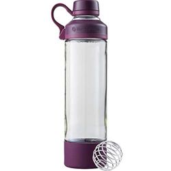 BlenderBottle Mantra glazen shakerfles voor eiwitmixen, 20 oz, pruim