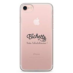 Zokko Beschermhoes voor iPhone 7, bichette, zeer schimmel, maat iPhone 7, zacht, transparant, zwarte inkt.