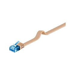 Goobay 96327 CAT 6A Cavo Piatto Pach, Rete, U/UTP, Marrone Chiaro, 2 m Lunghezza del Cavo