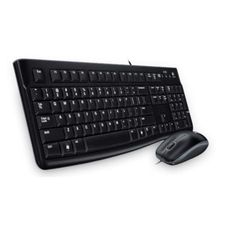 Logitech MK120 Wired Keyboard and Mouse for Windows, QWERTY Greek Layout - Black