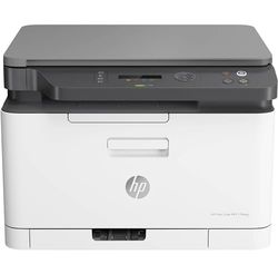 HP Color Laser MFP 178nw 4ZB96A, Impresora Láser Color Multifunción, Imprime, Escanea y Copia, Wi-Fi, Ethernet, USB 2.0 alta velocidad, HP Smart App, Panel de Control LCD, Blanca y Gris