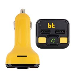 NGS Spark BT Curry Transmetteur FM Voiture/Camion Compatible avec Tec. Compatible avec Le Bluetooth et Le kit Mains Libres, Jaune