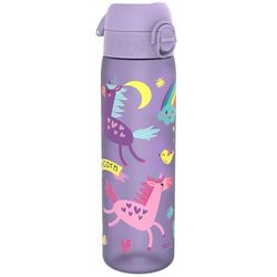 Ion8 Borraccia a Prova di Perdite, 500ml, Facile da Aprire, Serratura Sicura, Lavabile in Lavastoviglie, Senza BPA, Maniglia per il Trasporto, Adatta a Portabicchieri, Facile Pulizia, Unicorni Viola