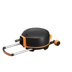 Fiskars Carrello XL con Ruote, Set All-Inclusive per Irrigazione, Portata 27m, Avvolgimento Automatico, Tubo in Misura Universale (Ø 13mm), Connettore Universale per Rubinetto, X-series, 1067548