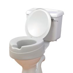 Homecraft Comfy Foam Raised Toilet Seat with Lid, Elevated Toilet Seat, Portable Assistance Seat for Disabled & Elderly