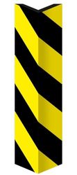 Coin autocollant en mousse noire et jaune, idéal pour protéger les coins et les bords des meubles et des murs.