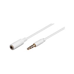 Goobay 97123 Headphone and Audio AUX Extension Cable, 3.5 mm, 3-Pin, Slim, 5 m Cable Length