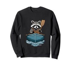 Kayaker Canoa Divertente Raccoon Paddling Canoa Amante Kayak Felpa