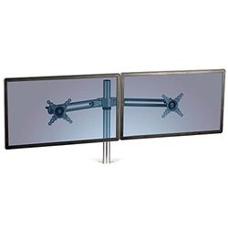 Fellowes Lotus Dual Monitor Arm - Verstelbare Dual Monitor Mount VESA Compliant - Max Monitor Maat 26" - Max Gewicht 5.8KG - Zilver