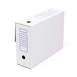 ONLY BOXES, Lot de 10 boîtes de classement, montage automatique, 36 x 10,3 x 27,2, format folio, tranche de 103 mm, couleur blanc