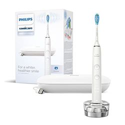 Philips Sonicare DiamondClean Series 9000 Brosse à dents électrique – Brosse à dents sonique, nettoyant les dents et les gencives, 1 tête de brosse C3 Premium plaque Control (modèle HX9911/63), blanc