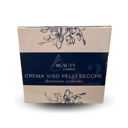 Beauty Routine Crema Viso Pelli Secche Acido Ialuronico Senza petrolati, Senza coloranti, Senza parabeni. Con olio di mandorle dolci. Confezione da 50 Ml