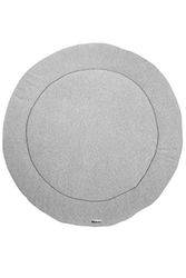 Meyco Knit Basic Velvet tapis d'éveil rond (design rond, face supérieure : 100% coton tricoté, face inférieure : velours, particulièrement doux et confortable, diamètre : 95 cm), Grey melange