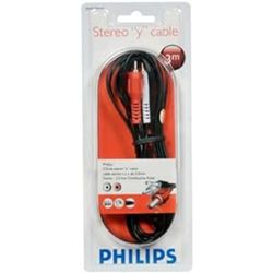 Philips SWA2520W - Cabo estéreo RCA/3,5 mm (3 metros), preto