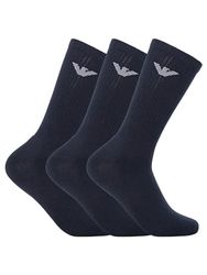 Emporio Armani Heren 3-pack Medium Socks Sporty Terrycloth 3-pack Medium Socks, Marine., Eén maat