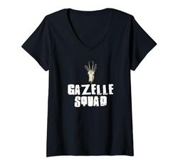 Donna GAZELLE Squad - Maglietta a maniche corte, motivo: Gazelle Maglietta con Collo a V