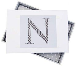 White Cotton Cards Alphabetics, Mini Photo Album, Initial N, White Board, Multi-Colour, 12.5 x 17.5 x 2.5 cm