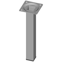 Element System 11101-00015, Pernas para móveis com base para aparafusar, tubo de aço quadrado